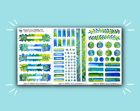 DIGITAL DOWNLOAD Painted Leaves Monthly Kit