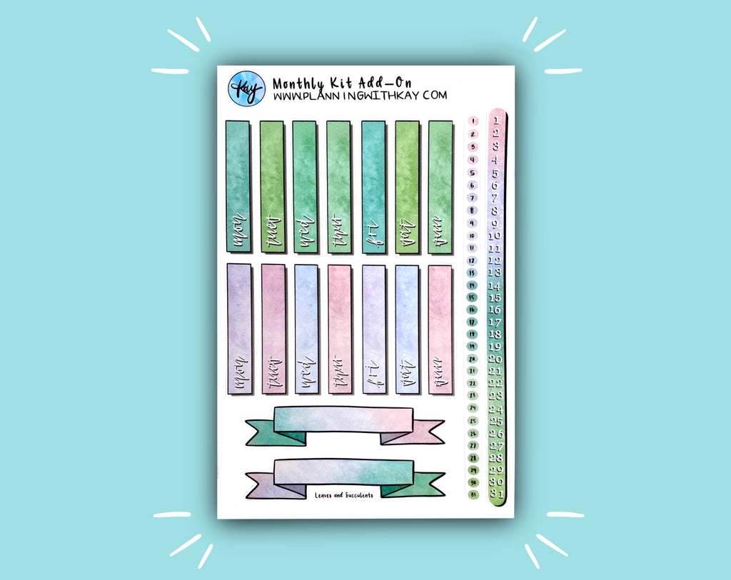 Monthly Kit Add-On (Leaves and Succulents) – Planning With Kay