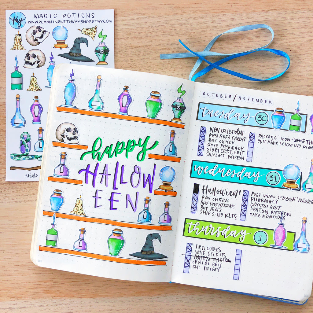 Cool Tone Large Weekly Headers | Stickers for Planners, Journals ...