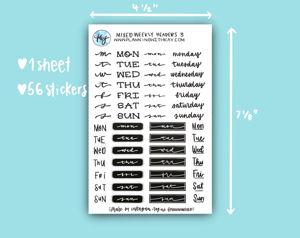 Weekly Heading Mixed Weekly Headers 3 – Planning With Kay
