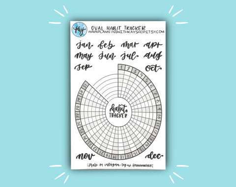 DIGITAL DOWNLOAD Oval Habit Trackers