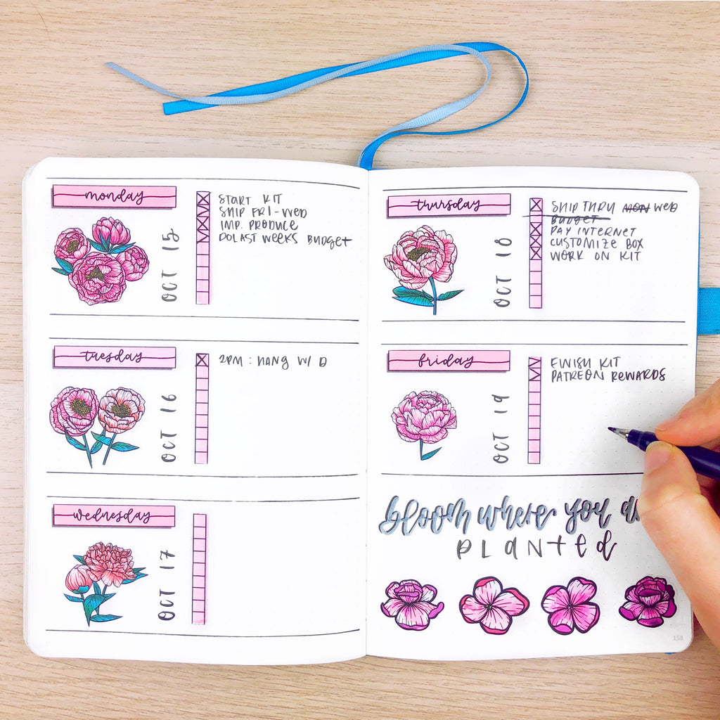 Weekley Planner Cursive Cursive Block Weekly Headers | Stickers for Planners, Journals ...