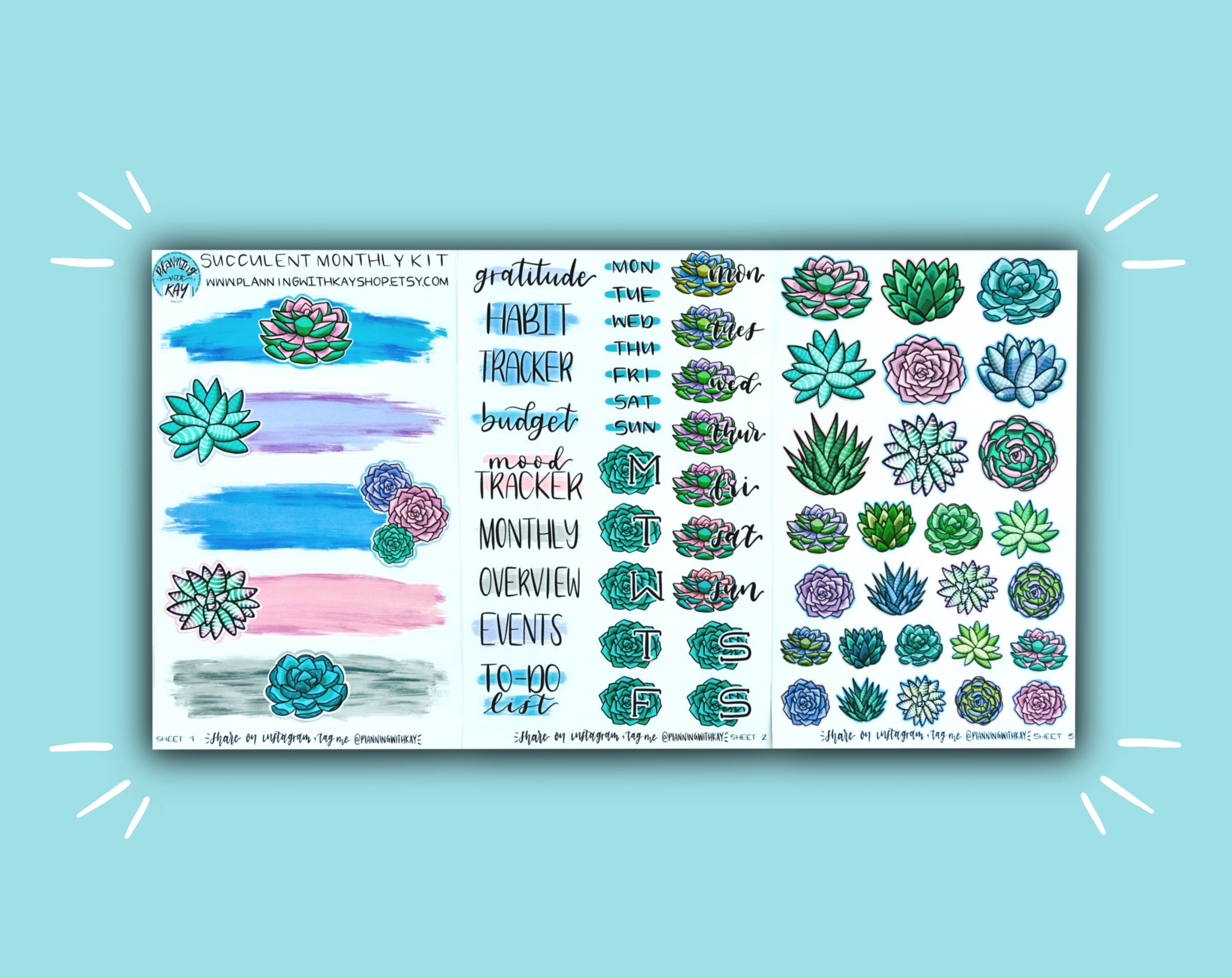 monthly succulent subscription DIGITAL DOWNLOAD Succulent Monthly Kit – Planning With Kay