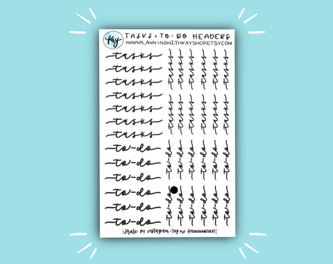 Tasks and To-Do Headers