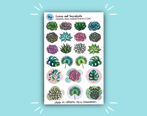 DIGITAL DOWNLOAD Leaves and Succulents