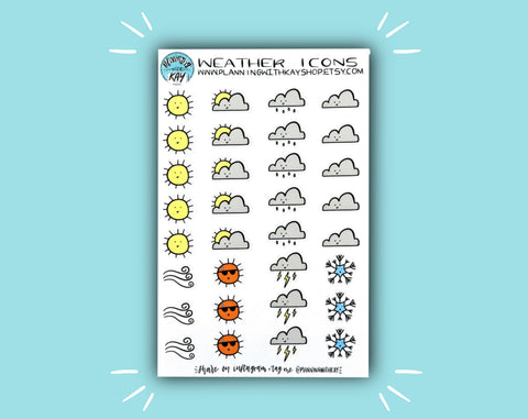 thumbnail image 2 of Weather Icon Planner Stickers, Three Sizes Including Tiny... 2 of 10