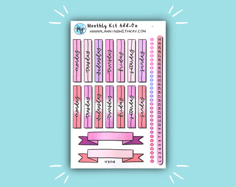 DIGITAL DOWNLOAD Monthly Kit Add-On (Pink Crystal Clear)
