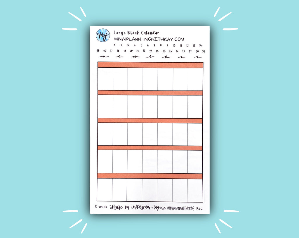 DIGITAL DOWNLOAD Large Blank Calendar (12 color options!) – Planning With Kay digital-download-large-blank-calendar-12-color-options-planning-with-kay