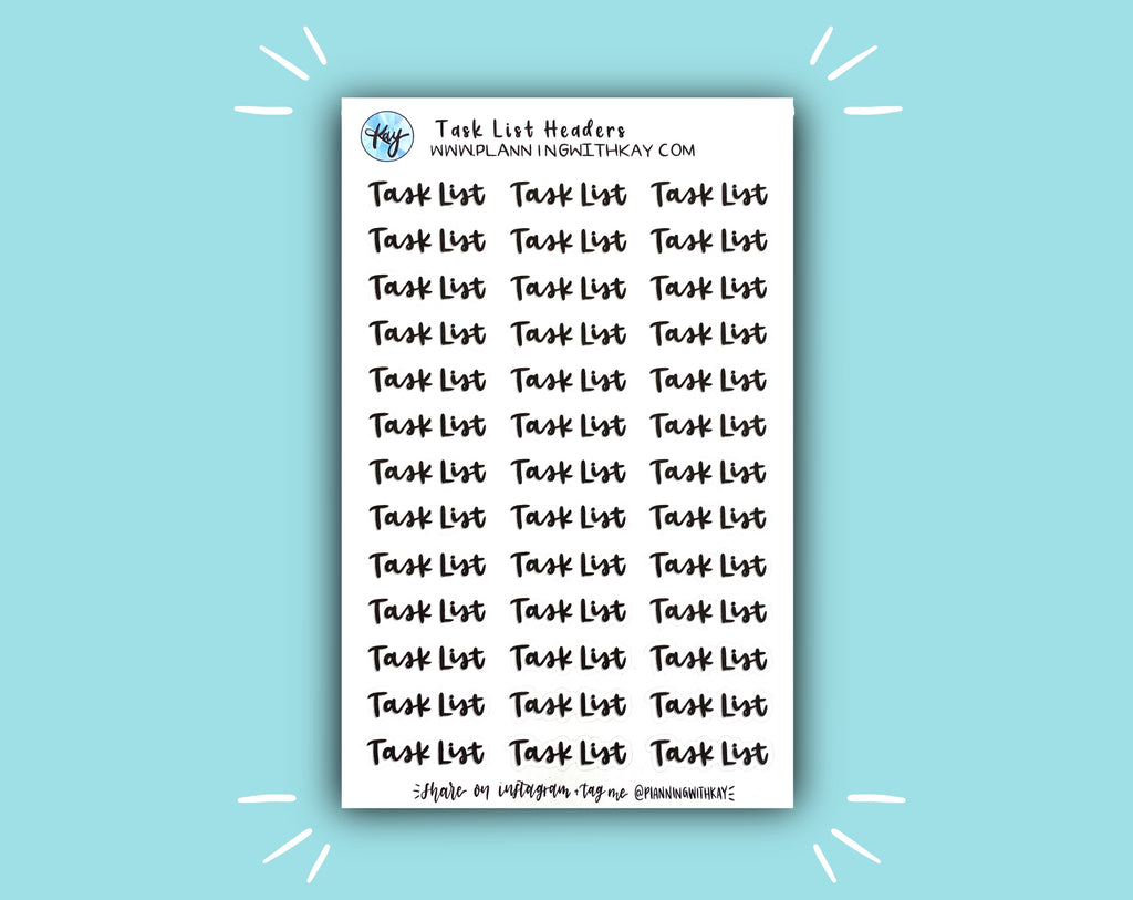 Task List Header Task List Headers – Planning With Kay